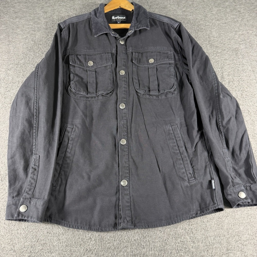 Barbour Deck Overshirt Men M Dark Navy Chore Utility Work Field Shacket Jacket